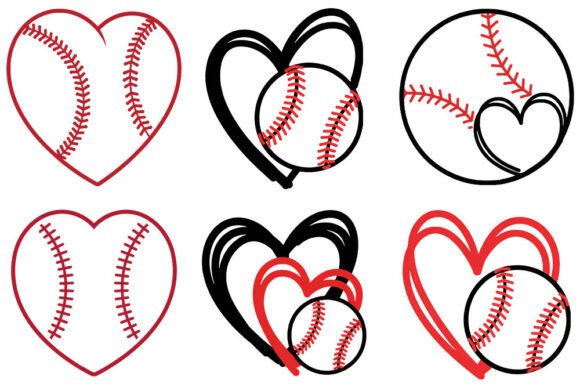Baseball Heart SVG Bundle: Graphics for Crafts and Content