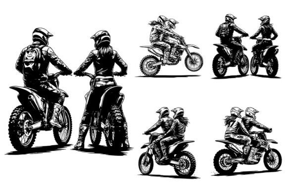 Biker Couple Graphics for Crafts & Branding