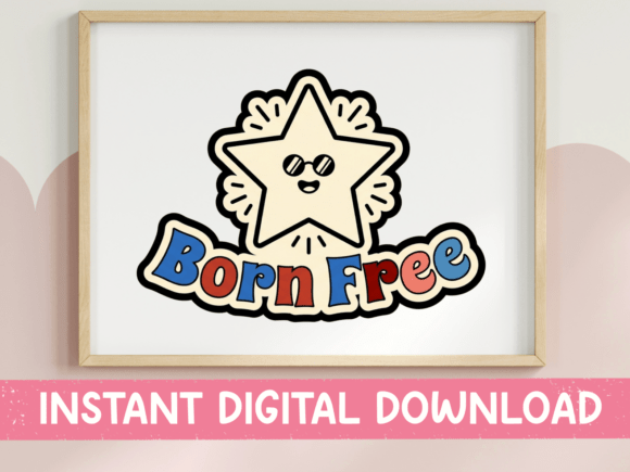 Born Free Patriotic Star Sticker: Graphics & Crafts Asset Review