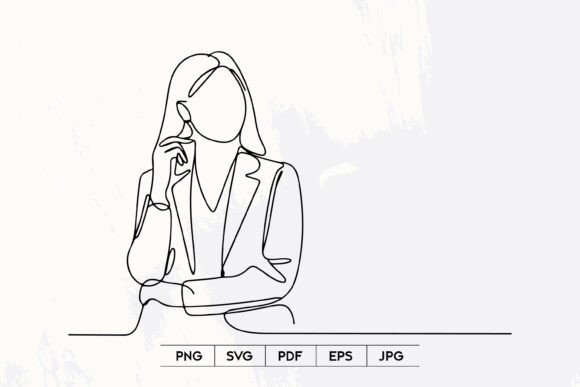 Business Woman Line Art SVG: Graphics for Creative Projects