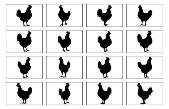 Chicken Silhouette Vector for T-Shirt