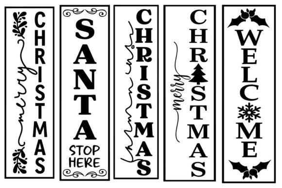 Christmas Porch Sign SVG Bundle Merry: Graphics and Crafts for Branding