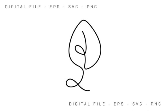 Continuous One Line Drawing of Leaf: Graphics and Illustrations for Editorial Use