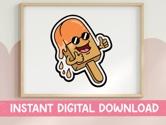 Cool Melting Popsicle Character Sticker