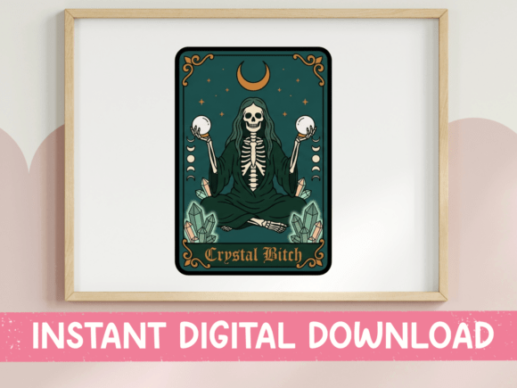 Crystal Witch Tarot Card Sticker: Graphics & Crafts for Local Branding