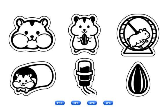 Cute Hamster Sticker SVG Pack for Graphics and Illustrations