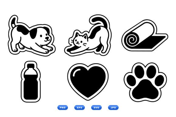 Cute Pet Sticker SVG Clipart: Graphics & Illustrations for Local Brands