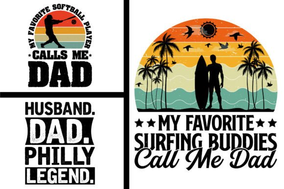 Dad Father SVG Vintage Sunset Vector