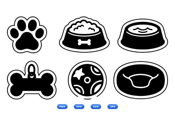 Dog Icon Sticker SVG Pack: Graphics for Playful Design