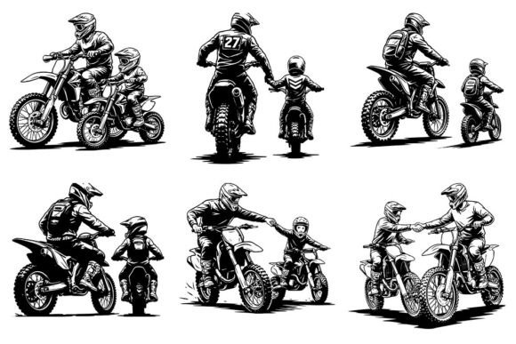 Father and Son Motocross SVG for Crafts and Graphics