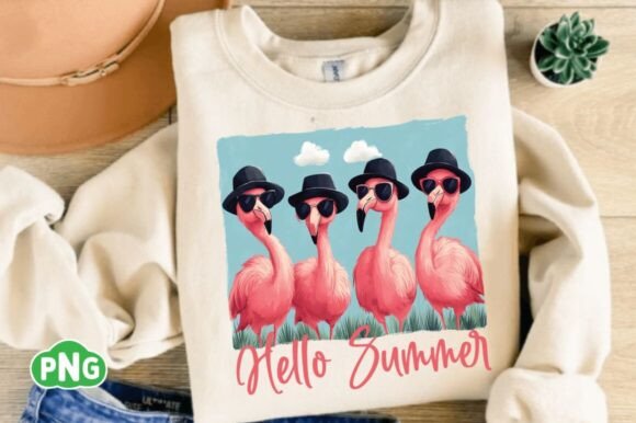 Flamingo Summer Png: Graphics for T-Shirt Designs