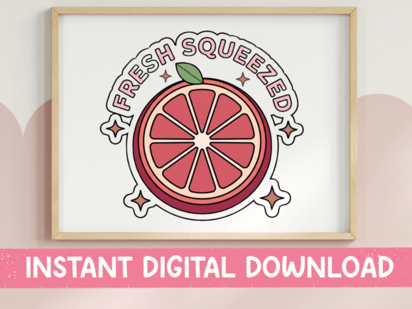 Fresh Squeezed Grapefruit Sticker: Graphics for Crafts