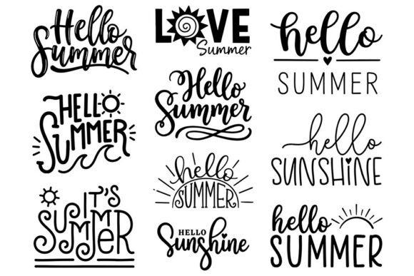 Hello Summer SVG Bundle: Graphics for Crafts and Small Business Branding