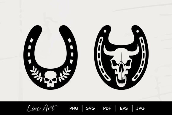 Horseshoe Skull Western SVG