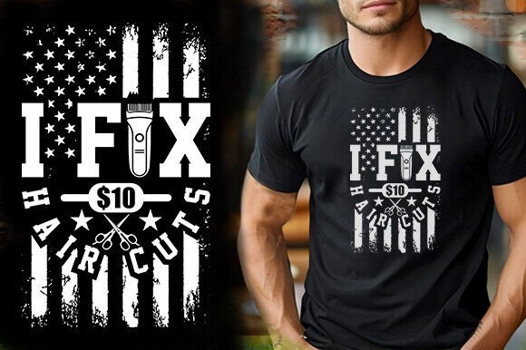 I FIX 10 HAIR CUTS VECTOR T-SHIRT DESIGN