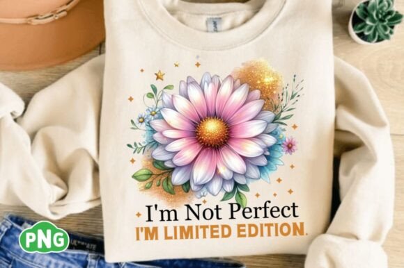 I'm Not Perfect Png, Glitter Flower Png
