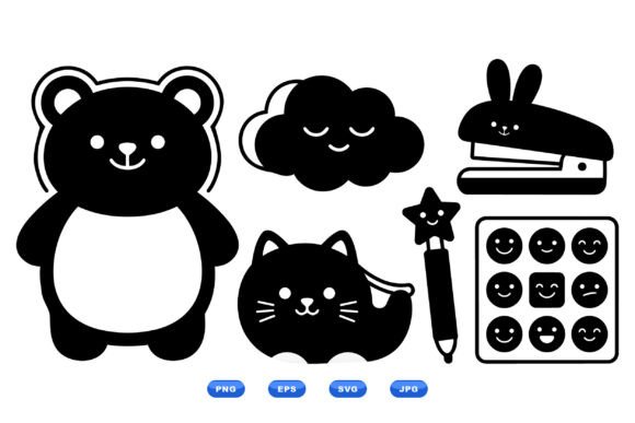 Kawaii School Sticker SVG Pack