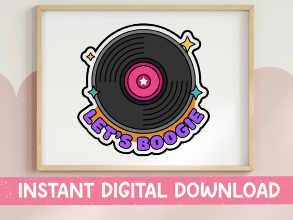 Let's Boogie Vinyl Record Sticker: Graphics & Crafts with Flair