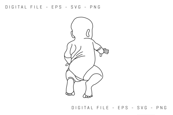 Line Art Baby Crawling Graphics