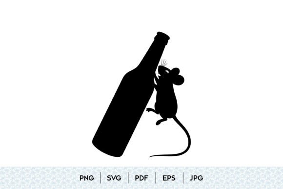 Mouse Beer Bottle SVG Design Graphics