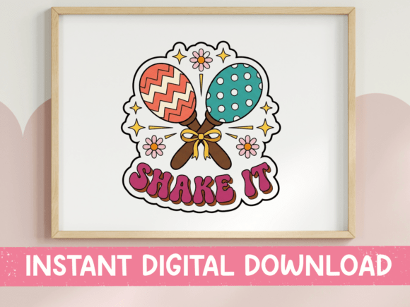 Shake It Maracas Retro Sticker