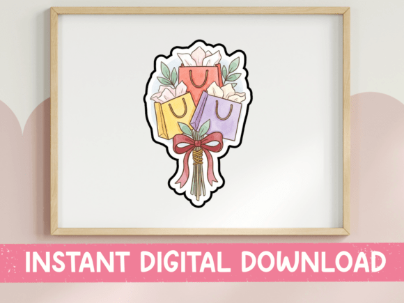 Shopping Bags Bouquet Bow: Graphics for Crafts & Content