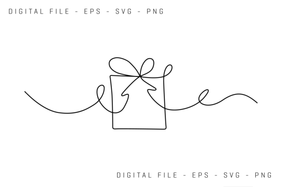 Simple Line Art Drawing of a Gift Box: Graphics and Illustrations for Real Projects