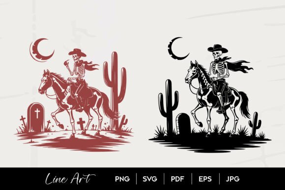 Skeleton Cowboy Graveyard SVG