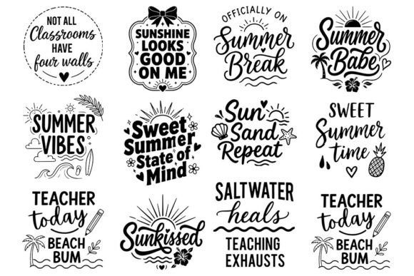 Summer SVG Bundle: Graphics for Crafts and Content